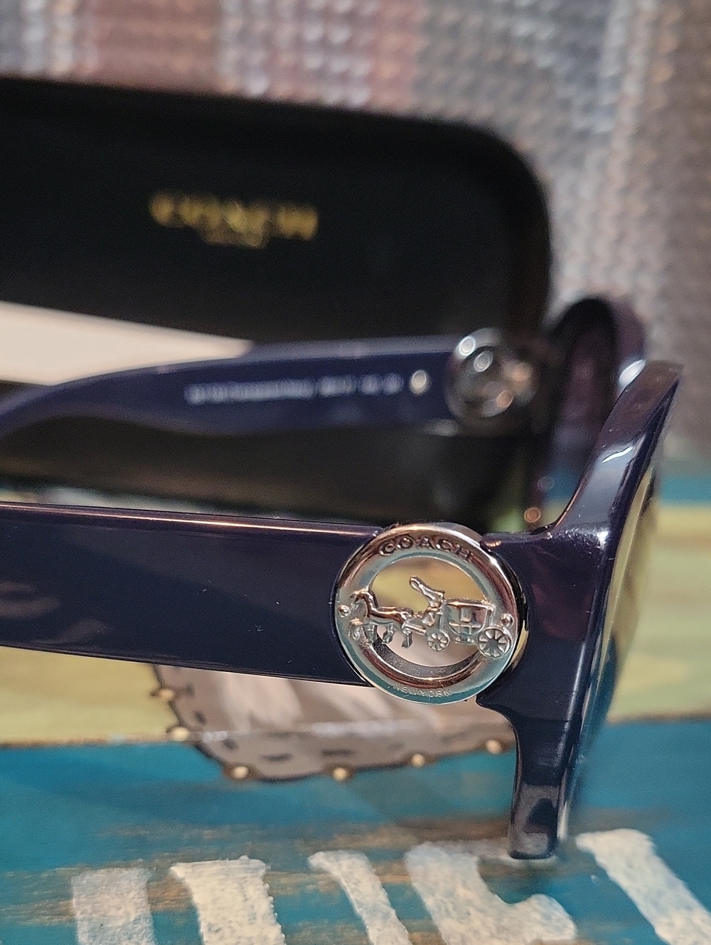 Coach Women's Navy Blue Gradient Oversized Sunglasses - Picture 2 of 8
